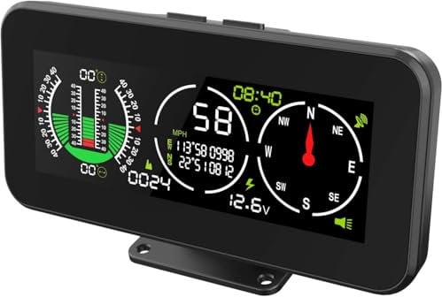 Auto Neigungsmesser Digital GPS HUD Pitch Angle Slope Meter MPH Tachometer mit Kompass für Off-Road SUV-Fahrzeuge