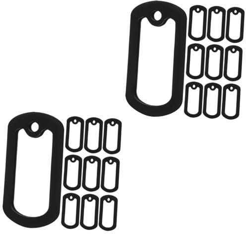 COSMEVIVI Dog Tag Schutz Stk Militärische Schutzhülle Welpensachen Hundemarke Haustiere Hundemarke Clip Hundemarken- Kette Dackel Haustierzubehör Für Hunde Abs Black Kieselgel