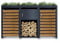 DWD® Garden Double Wheelie Bin Hideaway with Plant Roof 120L/240L Waste Bin Storage Shed w/Locking Wood Doors Central Firewood Rack Store Integrated Tool Storage, Plant Roof Weather Proof Stylish