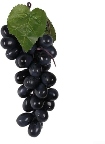 Feegow Artificial Grapes Set Artificial Grapes Fake Plastic Fruit Simulation Grapes Decorative Grapes Hanging Ornaments for Wedding Party Decoration Photo Props(Black)