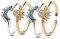 Uwiyo Sonne Mond Ringe Set, Verstellbar Gold Silber Frauen Ringe, Matching Freundschaftsringe, Damenring Dupes Schmuck Geschenk für Frauen (Gold&Silber 2 Paare)