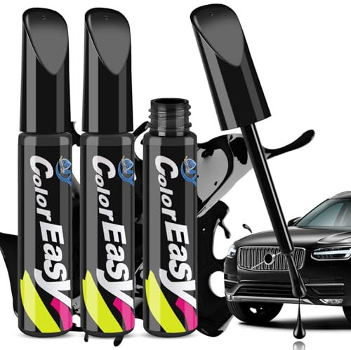 Penriter 3 Piezas Reparador Arañazos Coche Negro, 36ml Pluma de Retoque del Coche, Quita Arañazos Coche, Bolígrafo de Pintura para Coche, Pluma de Retoque del Coche Rotulador De Reparación De Arañazos