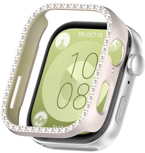 Zohmuly Custodia Glitter Diamond per Huawei Watch Fit 3 Custodia Protettiva Donna, Cover Rigida PC Leggera Protezione Completa Custodia di Ricambio Smartwatch per Huawei Watch Fit3