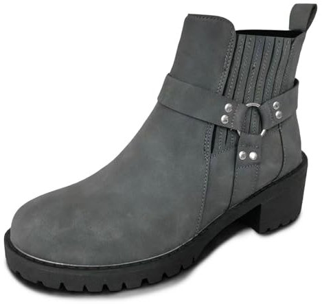 Chainsaw Boots Ladies Boots Size 6 UK Flat mid Womens Biker Black Winter for Women Ladies Ankle Size 7 Wide Fitting Black Leather Walking Women's