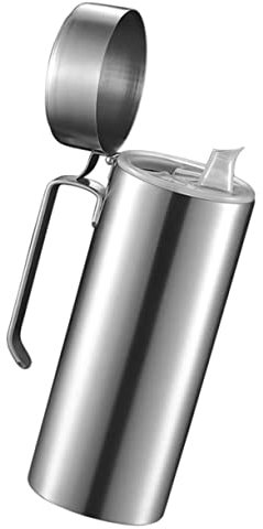 VINTORKY Edelstahl Ölrückstandsfiltration Küchenölbecher Für Gewürze Ölflasche Mit Dichtung Und Abtropfhalter Elegantes Design Für Die