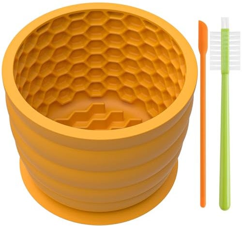 NiHome Silicone Dog Slow Feeder Bowl with Honeycomb Lick Mat for Small to Large Dogs, Slows Eating & Aids Anxiety Relief, Promotes Calm Behavior, Dishwasher Safe & Freezer-Friendly, Non-Toxic Material