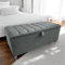 Harveys Living Ottoman Storage Box - Penal Style Engineered Wood Luxurious Plush Velvet Ottoman Storage Bench - (Steel Plush, Legs)