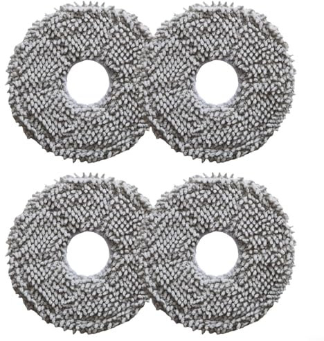 Puupaa Paños lavables para fregona Cecotec para Conga 13090 Revol Home Robot, piezas de almohadilla de fregona suaves lavables y reutilizables, paño de fregona al vacío (paquete de 4)