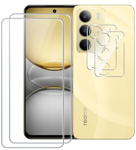 CAUHENYEE [4 piezas Protector de Pantalla para Realme C75 4G/Realme 14X 5G Cristal Templado, Vidrio Templado Dureza 9H]