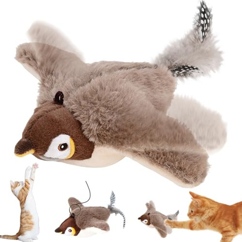 YOUYIKE 1 Stück Interaktives Katzenspielzeug Selbstbeschäftigung, Vogel für Katze, Fliegender Vogel Katzenspielzeug, Flapping Bird Cat Toy