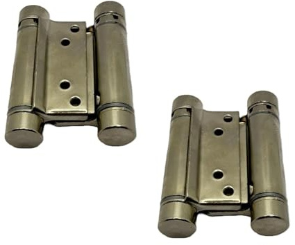 puntoluceled Cerniera a Molla Bommer Doppia Azione Porta Confezione 2 Pezzi | Nichel Oro Bronzo | Autorichiudente (Nichel)
