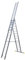 Bayersystem BS-DW 3x13 Mehrzweckleiter, 3x13 Sprossen, 3-teilige Alu-Kombileiter, bis 150 kg belastbar, max. Arbeitshöhe 8,15 m, Klappleiter, Multifunktionsleiter, Stehleiter, Silber/Gelb