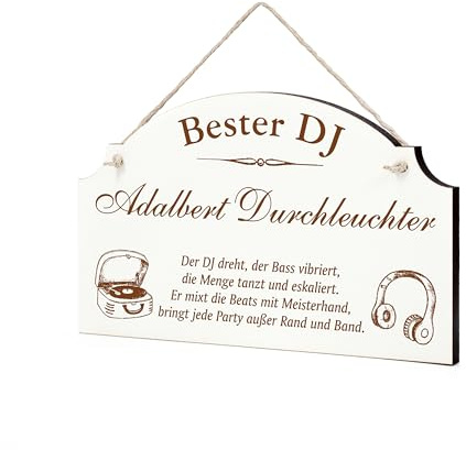 Dekolando Schild Bester DJ Beste Djane Geschenk - lustige Geschenke in 3 Größen zum Geburtstag Weihnachten Ostern Nikolaus - für Männer Frauen Kollegen Mitarbeiter