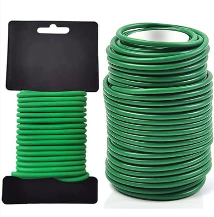 Filo Flessibile Verde per Piante,Cravatta Morbida da Giardino,egame Flessibile per Giardino, Riutilizzabile,3,5 mm x 20 m,Piante rampicanti, Fiori