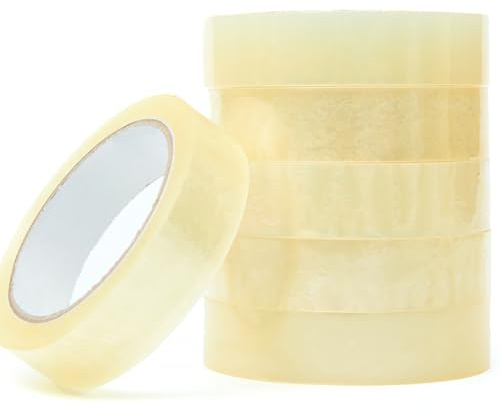 Olive Portraits - 6 Rolls of Sellotape 25mm x 66m Clear Strong Packaging Transparent Gift Wrap Tape