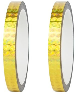 Qrity 2 Rouleaux 15 mm x 50 m Ruban Adhésif Décoratif, for Bricolage, Artisanat, Emballage, Décoration, Mariage, Jaune