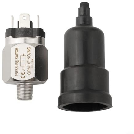 Druckschalter Membrantyp Normalerweise Offen und Geschlossen Einstellbarer Druckbereich 0,1-1Mpa Edelstahl Gummi für Druckluft Wasser 1/4 Zoll 1/8 Zoll PT(1/8 in)