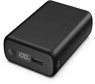 12V 20000mAh Powerbank für Heizkleidung, mit LED-Display, Schwarz