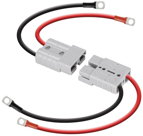 Wadakada 50 A 8 AWG Batterie-Schnellanschlusskabelsatz für -Gabelstapler mit O-Ring-Anschluss, 40 Cm/1 Fuß mit Schnellanschluss