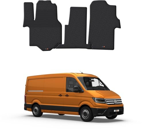 Travall Fussmatten Auto Set für VW Crafter (2017-) Auto Zubehör Innenraum 100% Passgenau Gummimatten Antirutsch Fußmatten Schwarz Robuste Pflegeleichte Gummifußmatten
