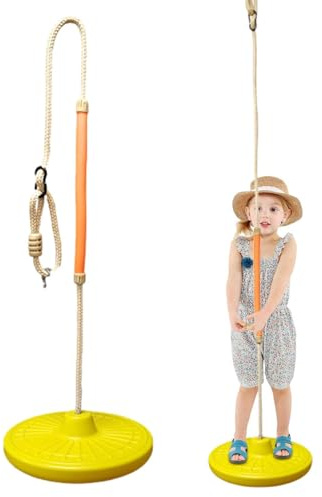 Saucer Swing – Outdoor Disc Swing Seat for Children | Sturdy Hanging Play Set with Easy Mounting Kit for Backyard, Tree Branch, Garden Area, Playground Fun, Indoor Activity, Home Use