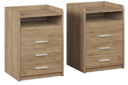 Vicco Nachttisch Edis, Goldkraft Eiche, 2er Set