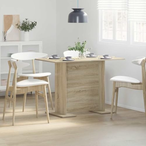 Holamys Sonoma Eiche Esstisch, rechteckig, 100x60x75 cm, Holzwerkstoff, ideal für Küche, Esszimmer, 4 Personen