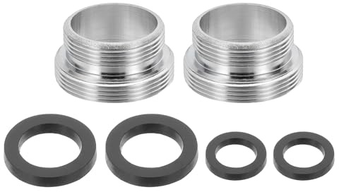 sourcing map Wasserhahn-Luftsprudler Adapter, M26-Stecker auf M22-Stecker mit Unterlegscheibe, 13 mm Länge, 2 Stück