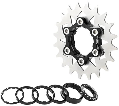 HillMiles MTB Rueda Libre para Bicicleta de una Sola Velocidad, 12/13/14/15/16/17/18/19/20/21/22T, Kit de conversión de una Sola Velocidad con Espaciador