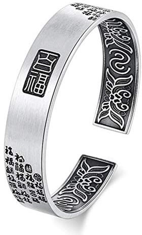 LMRJHAZ Sterling Silber Retro Armband, Herren & Damen 999 Silberstrang Armband, Silberfarbe