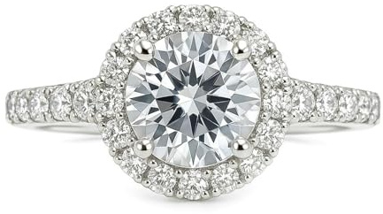 Skcess 18K Weißgold Wedding Ring, Ring Moissanit Def Moissanit Größe 62 (19.7)