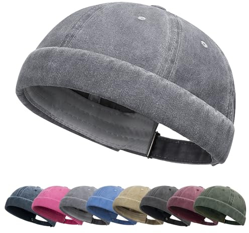 Tiakay Mens Docker Cap Vintage Brimless Sailor Hat Beanie Cap for Everyday Casual & Outdoor Wear