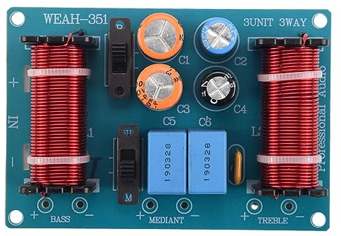 Tumintu 150W Lautsprecher Frequenzweiche 3 Wege Hoch-Niedrig 4-8 Ohm Frequenzweiche für Lautsprecher