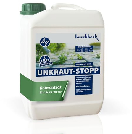 Buschbeck Außenflächen‑Reiniger 3L,Unkraut Stopp - Unkraut Vernichter