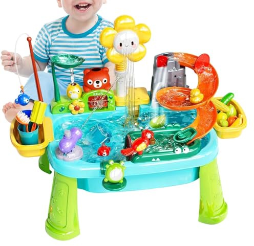 Tavolo Giochi d'Acqua - Rubinetto Rotante Elettrico Giochi d'Acqua - Tavolo D'Acqua Estivo Lavello Cucina,Adatto A Bimbi E Bimbe, Interno Ed Esterno, Casa Giardino Spiaggia Piscina