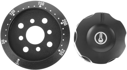 MOLUCKFU Oven Temperature Control Knob Thermostat Replacement for Electric Ovens and Fryers Dial Range 50-250℃ Black Plastic 2.24X2.24X0.79In