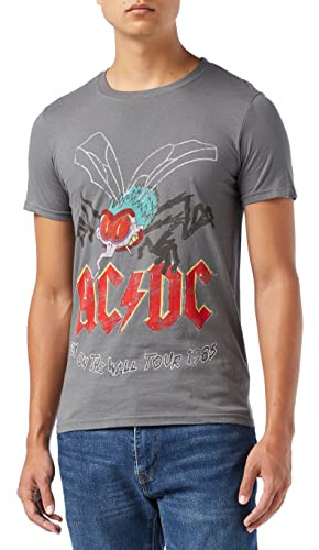 AC/DC Men's Fly on the Wall T-Shirt, Grey, X-Large
