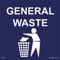 GE171 General Waste SIGN garbage rubbish bin keep britain tidy tip reuse recycle 150mm x 150mm Sticker/Sav - White Background