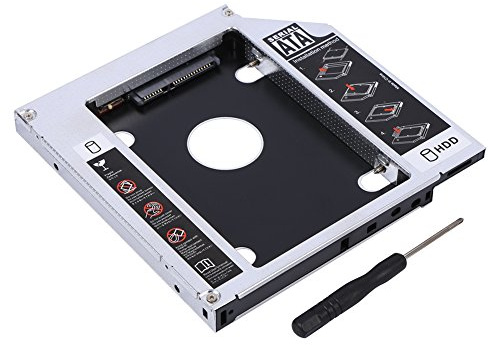 Richer-R HDD/SSD SATA Festplattenrahmen , 2,5 Zoll Laufwerkschacht Einbaurahmen für Notebook Mit 12,7mm Festplatte Schwarz