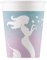 Procos 90547 Lot de 8 gobelets en carton Motif sirène Rose/bleu/blanc