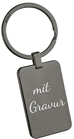 Your Gravur Schlüsselanhänger Schwarz Chrome -personalisierbar - bis zu 5 Zeilen - Berücksichtigung von Wünschen