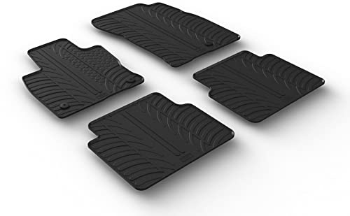 AROBA GL0765 Design Gummi Fußmatten kompatibel mit Ford Kuga ab BJ. 05.2020> erhöhter Rand 4 TLG Farbe Schwarz Gummimatten Automatten passgenau