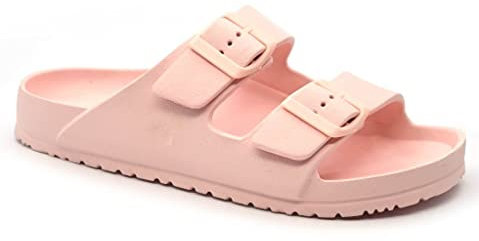 ella Claquettes à double boucle pour femme, rose, 39 EU