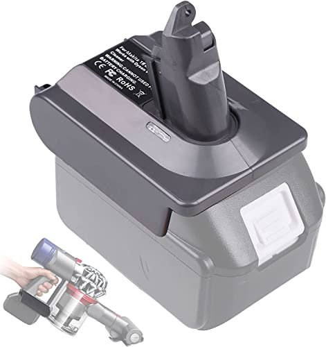 TEPULAS Adapter Für Makita auf für Dyson V6 Staubsauger, MT18V6 Adapterwandler für Makita 18V Lithium Akku Kompatibel mit Dyson V6 Absolute Handheld Animal Motorhead Staubsauger (Keine Batterie)