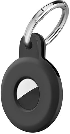 Ainiv Étuis de Protection pour AirTag, Porte Clé Étui Anti-Rayures Portable pour AirTags, Housse de Protection Key Finder pour Clés, Enfants, Sacs, Bagages, Animaux de Compagnie-Noir