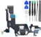 Sunrise glow USB Charging Port Jack Flex Cable Replacement for iPhone 11 with Microphone, USB 2.0 Black