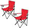 HUOLE Équipement Camping Car - Chaise Pliante - Chaise Camping Légère & Portable - Idéale Plage, Pique-Nique, Rouge-2PC