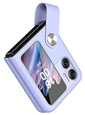 Hauw Funda OPPO Find N2 Flip,Funda de Teléfono de Cuero Liso Ligera y Delgada Resistente a Los Arañazos para OPPO Find N2 Flip,Morado