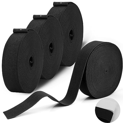 PuretéavHom Gummiband Schwarz Gummiband Breit 20mm Gummiband Nähen 4 Rollen Gummizugband 5m Lang für Hosengummi DIY Handwerk Stoffe zum Nähen Kopfbedeckungen Autositzbezüge Kleidungsmanschetten