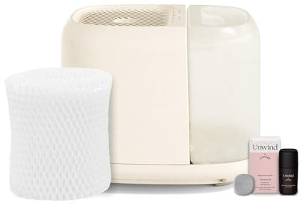 Canopy Large Room Humidifier, Cream, Large Room Humidifier, Large Living Space, 36HR Run Time, 5.5L Tank - Includes Canopy Humidifier Plus, Diffusion Well, Unwind Aroma, Filter, Power Cord & Adapter